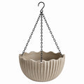 Hängeblumentopf 25 cm Keramik Beige mit Metallkette für Innenräume