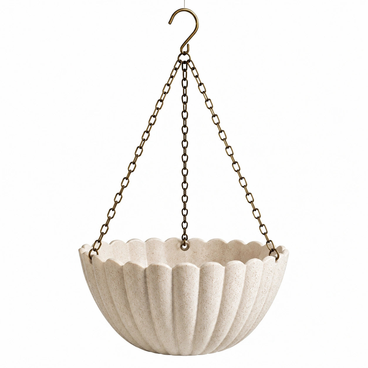 Hängepflanzgefäß 30 cm Kunststein Creme für Balkon und Innenräume