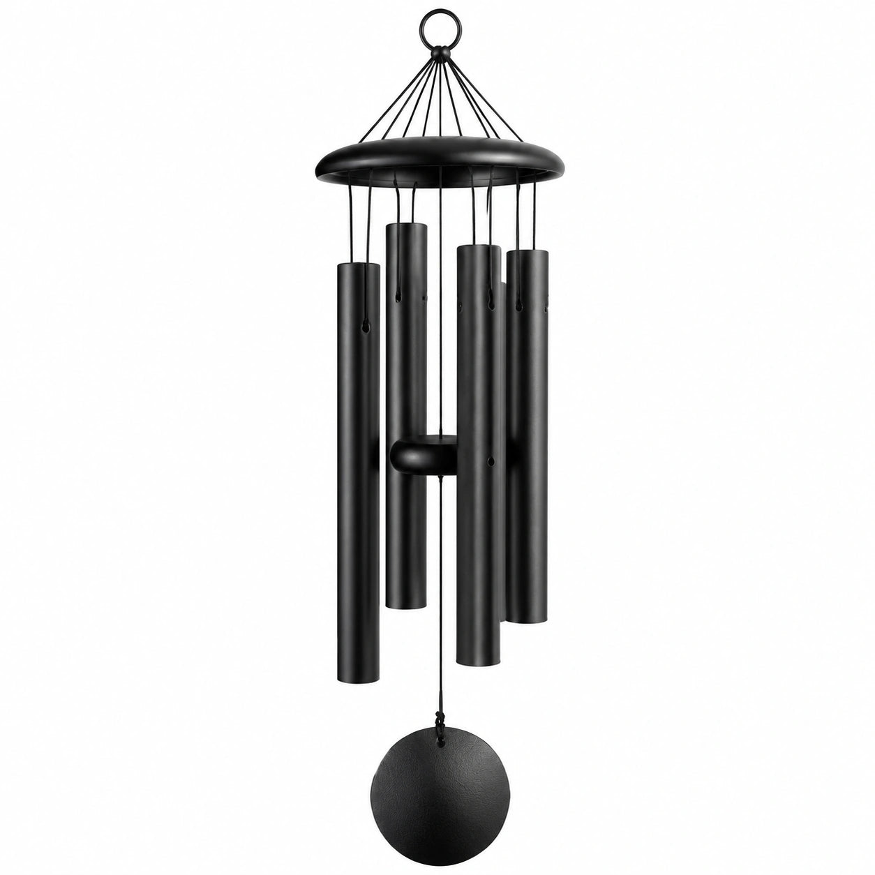 Windspiel 85 cm Metall Schwarz für Außen Modern