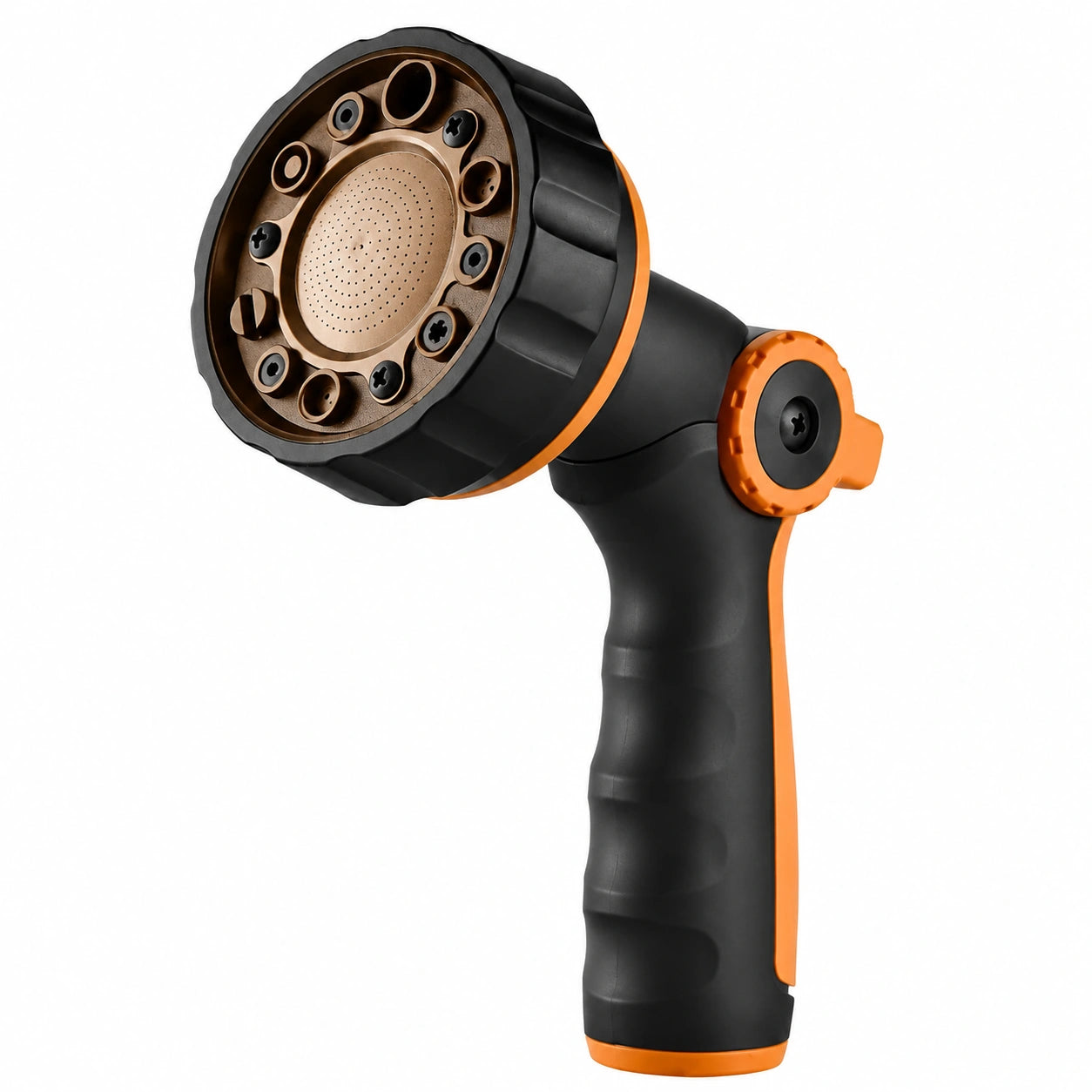 Wasserpistolen-Sprühkopf 20 cm Kunststoff Schwarz Orange mit Drehregler