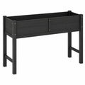 Hochbeet 100 x 40 x 80 cm WPC Schwarz freistehend für Garten und Balkon