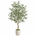 Kunstolivenbaum 180 cm Kunststoff Grün für Innenräume mit Topf naturgetreue Dekopflanze
