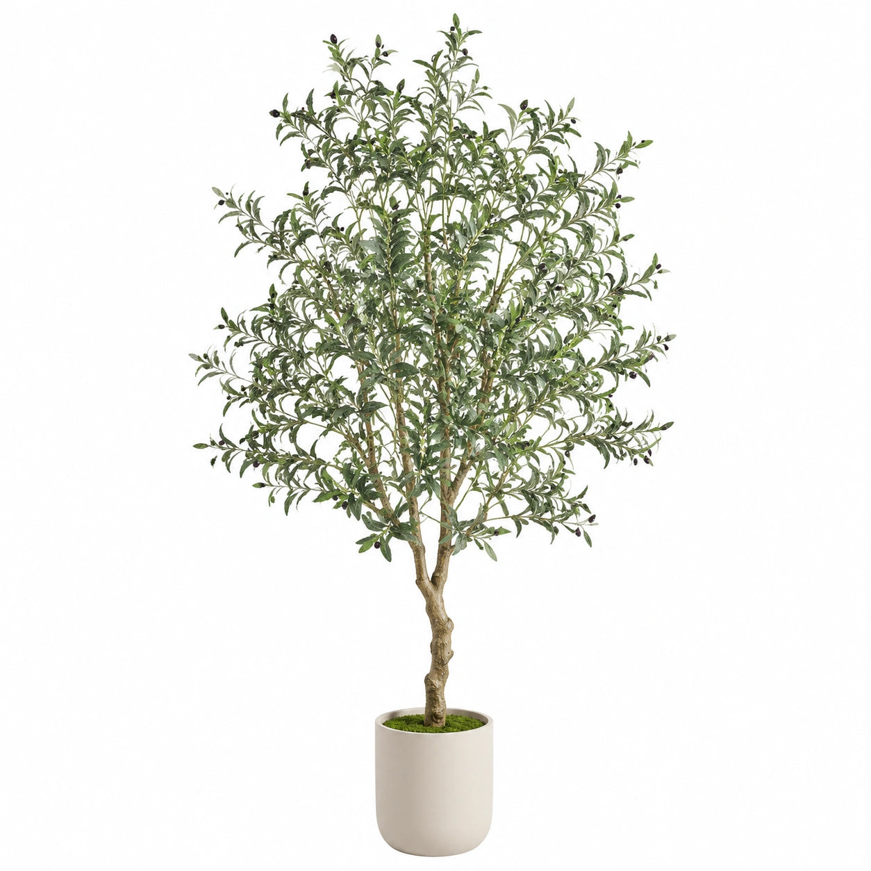 Kunstolivenbaum 180 cm Kunststoff Grün für Innenräume mit Topf naturgetreue Dekopflanze