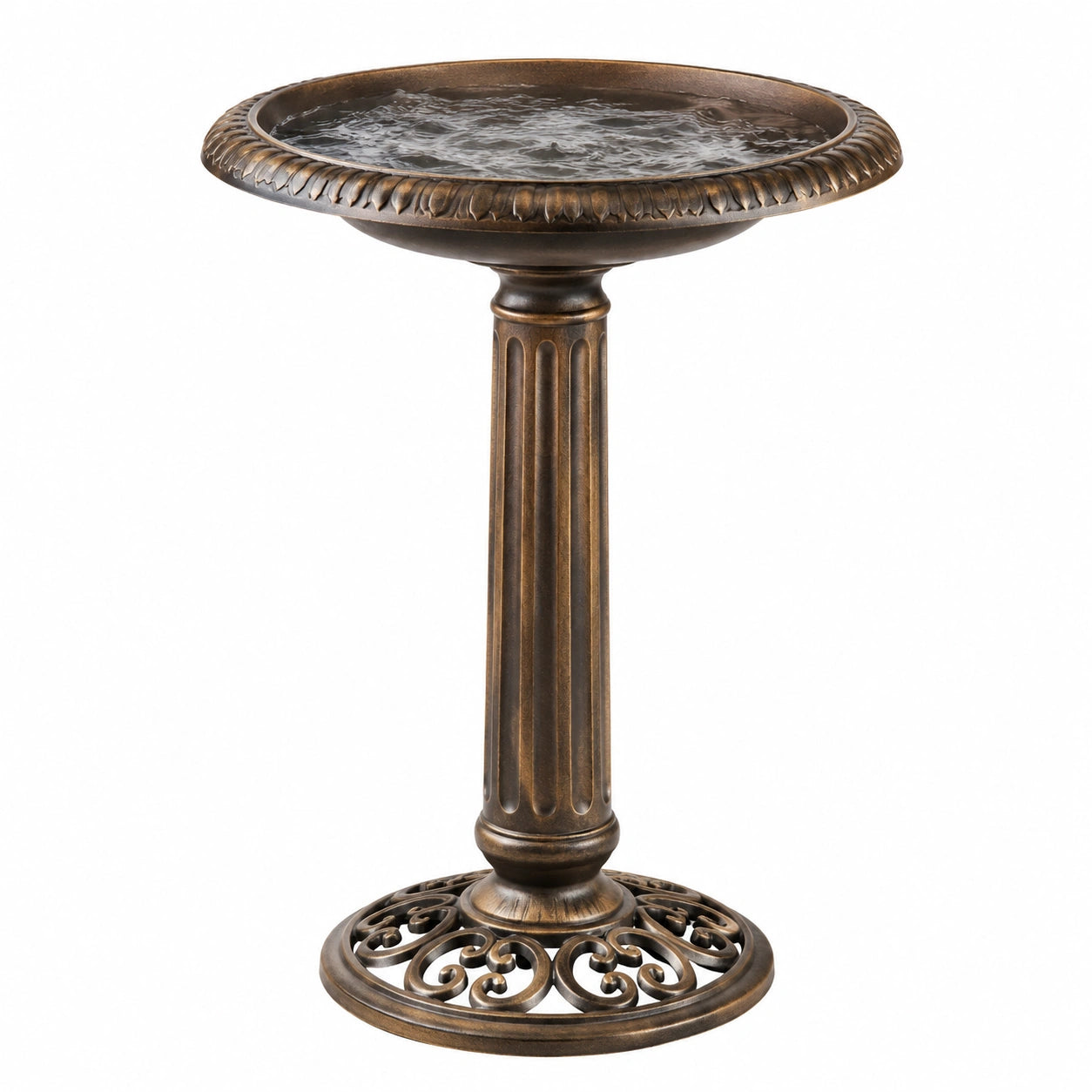 Vogelbad Ø 50 cm Metall Bronze freistehend klassisch