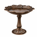 Vogelbad Ø 50 cm Höhe 70 cm aus Metall bronze Standmodell mit dekorativem Sockel