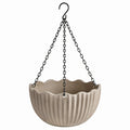 Hängeblumentopf 25 cm Keramik Beige mit Metallkette für Innenräume