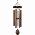 Windspiel 90 cm aus Metall und Holz in Bronze Braun - Hängende Gartendekoration mit Klangröhren