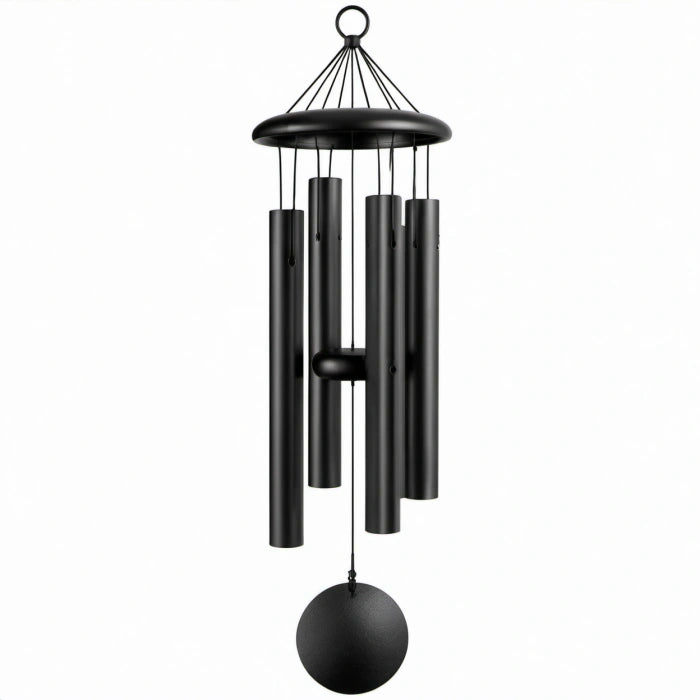 Windspiel 85 cm Metall Schwarz für Außen Modern