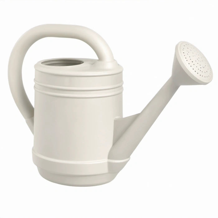 Gießkanne 10 L Kunststoff Cremeweiß für Garten mit Brausekopf
