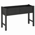Hochbeet 100 x 40 x 80 cm WPC Schwarz freistehend für Garten und Balkon