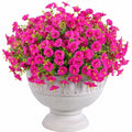Kunstblumen Topfpflanze 70 cm Pink Grün mit grauem Kunststofftopf dekorativ