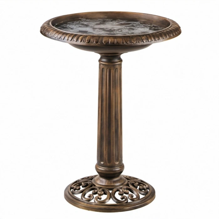 Vogelbad Ø 50 cm Metall Bronze freistehend klassisch