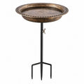 Vogelbad 45 cm Metall Bronze Schwarz höhenverstellbar mit Erdspieß